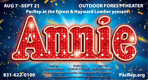 PacRep presents Annie at the Outdoor Forest Theater, Aug 7 - Sept 21, 2025